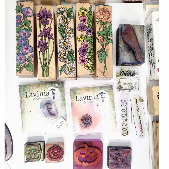 Vintage 42+ Rubber Stamps Collection Thank You Floral Holiday Etc - Picture 6 of 10